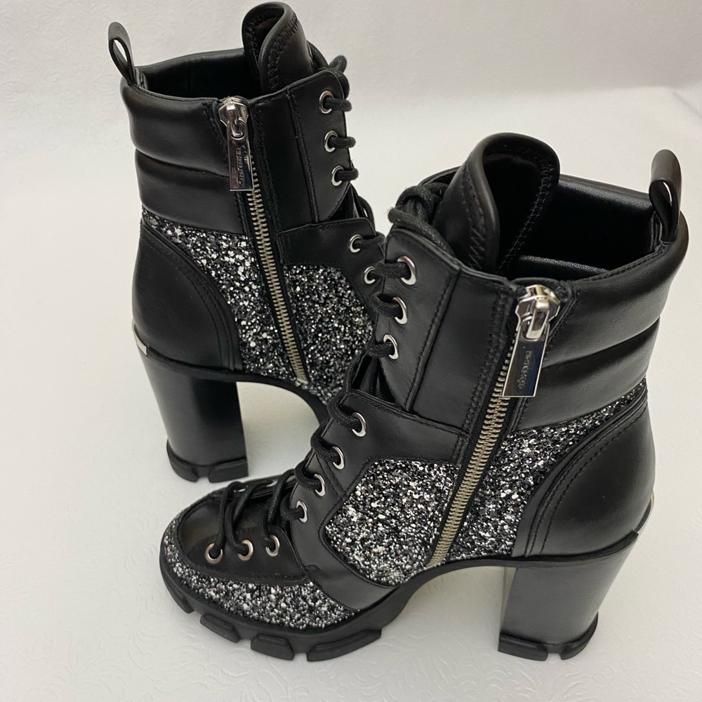 Michael Kors Ridley Lug- Sole Glitter Combat Boots Women’s Size 6M. - Picture 7 of 11